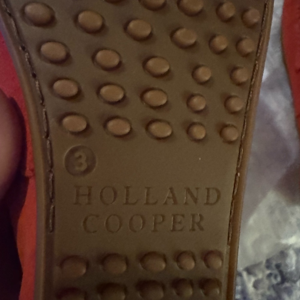 Holland Cooper Red Suede  driving Loafers for Women - Picture 7 of 11